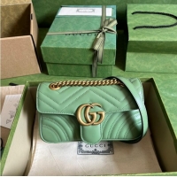 Inexpensive Gucci GG Marmont matelasse mini bag 446744 Sage green