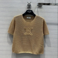 Shop Best Celine Knit T-shirt C20886 Brown 2023