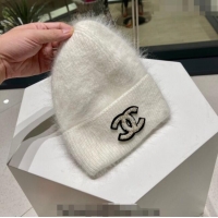 Hot Sell Cheap Chanel Knit Rabbit Fur Hat 120850 White 2022