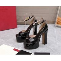 Low Price Valentino Patent Leather High Heel Platform Sandals 15.5cm Gold 112977