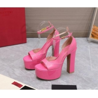Hot Style Valentino Patent Leather High Heel Platform Sandals 15.5cm Pink 112980
