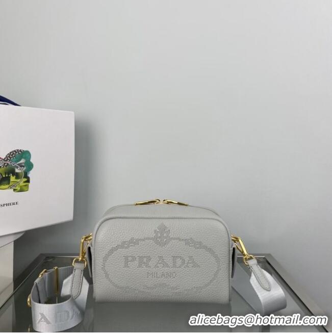 Good Product Prada Medium leather bag 1BH187 light gray