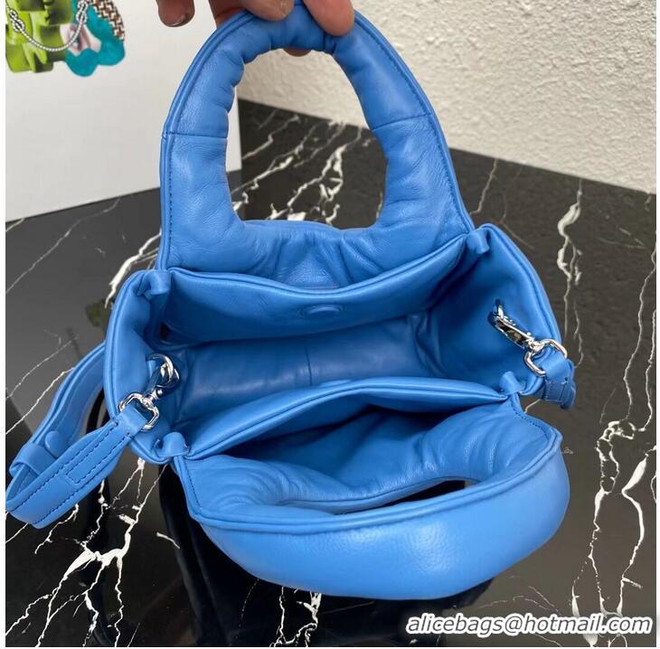 Popular Style Prada Small padded Soft nappa-leather bag 1BA359 blue