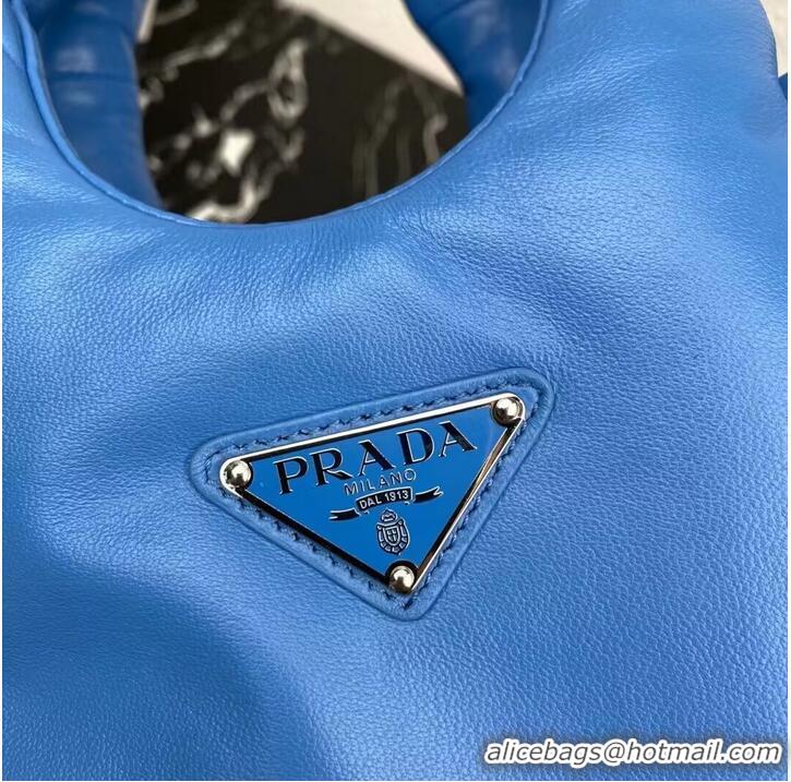 Popular Style Prada Small padded Soft nappa-leather bag 1BA359 blue