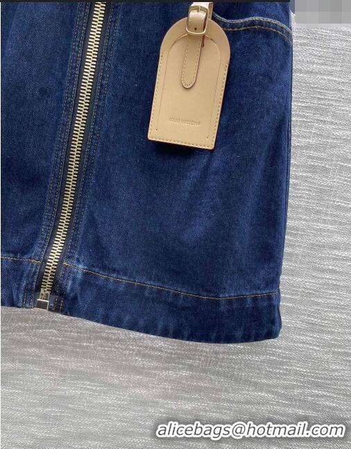 Best Price Louis Vuitton Denim Zipped Skirt LV41211 Blue 2023