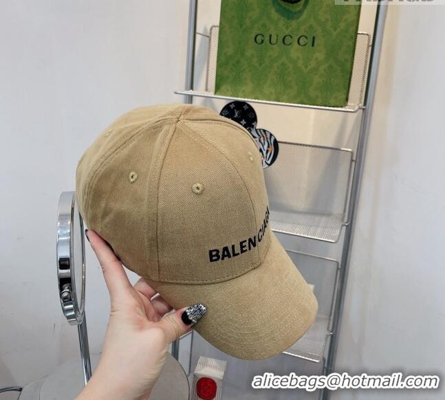 Top Design Balenciaga Canvas Baseball Hat 1208 Beige 2022