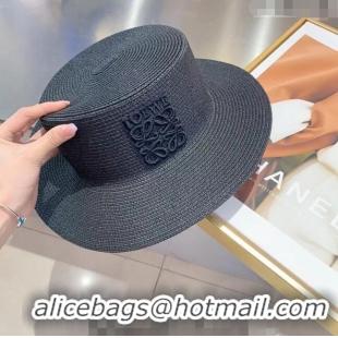 Luxury Cheap Loewe Straw Hat 030813 Black 2023