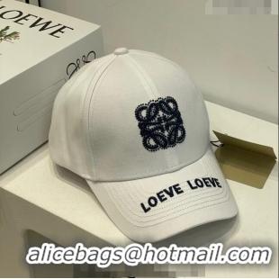 Good Taste Loewe Anagram Baseball Hat L0407 White 2023