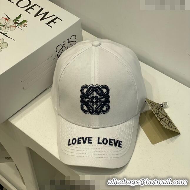 Good Taste Loewe Anagram Baseball Hat L0407 White 2023