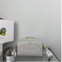 Good Product Prada Medium leather bag 1BH187 light gray