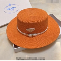 Famous Brand Grade Quality Prada Straw Hat P021657 Orange 2023