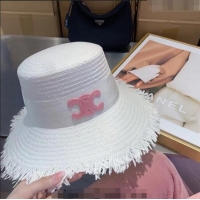 Well Crafted Celine Straw Hat with Fringe 030814 White 2023