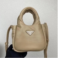 Well Crafted Prada Small padded Soft nappa-leather bag 1BA359 apricot