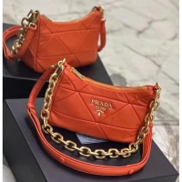 New Style Prada leather shoulder bag 1BH117 orange
