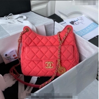 Famous Brand Chanel Wool Jersey Medium Hobo Bag AS3690 Dark Pink 2023