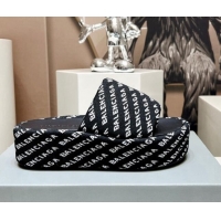Best Price Balenciaga Logo Knit Platform Slide Sandals 5cm Black 030357