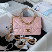 Good Looking Chanel SMALL FLAP BAG WITH TOP HANDLE AS4023 pink