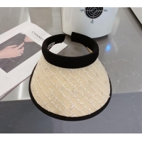 Best Price Dior Visor Straw Hat with Sequins 021627 Beige 2023