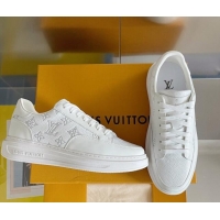 Grade Quality Louis Vuitton Men's Beverly Hills Sneakers in Perforated Monogram Leather White 12261130