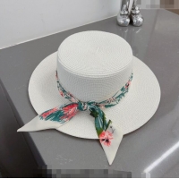 Shop Promotional Gucci Straw Hat with Bandeau G0407 White 2023