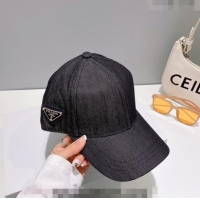 Buy Inexpensive Prada Denim Baseball Hat 0414 Black 2023