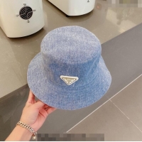 New Fashion Prada Denim Bucket Hat 0407 Light Blue 2023