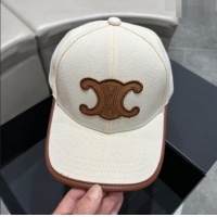 Top Design Celine Baseball Hat C42421 White/Brown 2023