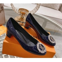 Good Looking Louis Vuitton Madeleine Pumps 4.5cm in Patent Leather with Crystal Blue 122740