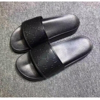 ​Top Grade Gucci Mens GG Demetra Flat Slide Sandal 681880 Black