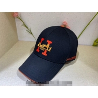 Luxury Cheap Hermes Horse Baseball Hat 021618 Black 2023