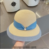 Top Design Miu Miu Straw Bucket Hat with Heart Band MM0311 Blue 2023