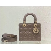 Discount SMALL LADY DIOR MY ABCDIOR BAG Cannage Lambskin M0538ONG Hazelnut