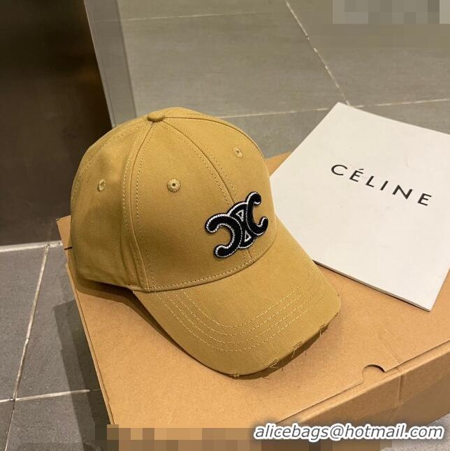 Most Popular Celine Canvas Baseball Hat 051206 Apricot 2023