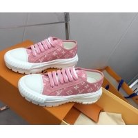 Discount Fashion Louis Vuitton Lv Squad Low-top Sneakers in Pink Monogram Denim 022895