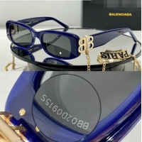 Luxury Cheap Balenciaga Sunglasses BB0096 Blue 2023