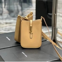 Top Quality SAINT LAURENT LE 5 A 7 MINI VERTICAL IN SHINY LEATHER 7352142 BROWN GOLD