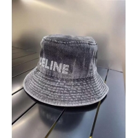 Luxury Discount Celine Washed Denim Bucket Hat 0512 Grey 2023