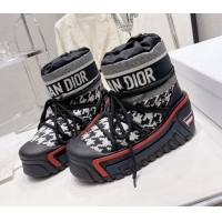 Duplicate Dior Dioralps Snow Ankle Boots in Houndstooth Nylon 110121