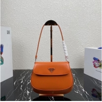 Traditional Specials Prada Cleo brushed leather shoulder bag with flap 1BD311 orange