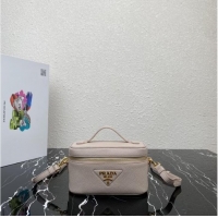 Promotional Prada Leather mini-bag 1BH202 Sand Beige