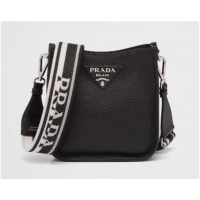 Top Design Prada Leather mini shoulder bag 1BH191 black