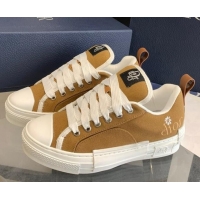 Good Quality Dior BY ERL B23 Skater Sneakers in Brown Cotton Canvas 022822