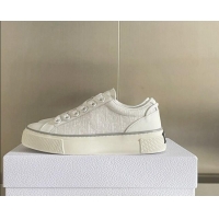 Good Product Dior Walk'n'Dior Sneakers in Oblique Cotton and Leather White 0321044