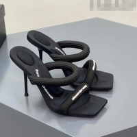 Promotional Alexander Wang Julie Padded Nylon High Heel Slide Sandals AW0209 Black 2023