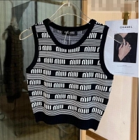 Buy Inexpensive Miu Miu Knit Vest 0510 White/Black 2023