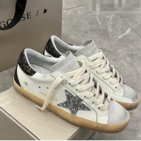 ​Promotional Golden Goose Super-Star Sneakers with silver star and brown glitter heel tab 9049 2023