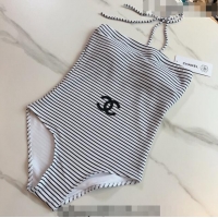 ​Super Quality Chanel Striped Swimwear 0510 White/Black 2023