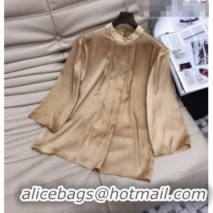 Buy Inexpensive Women Silk Blouse W51907 Beige 2023