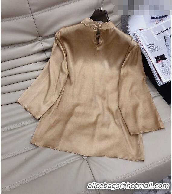 Buy Inexpensive Women Silk Blouse W51907 Beige 2023