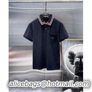 ​Famous Brand Gucci Men's Cotton Polo Shirt M6324 Black 2023